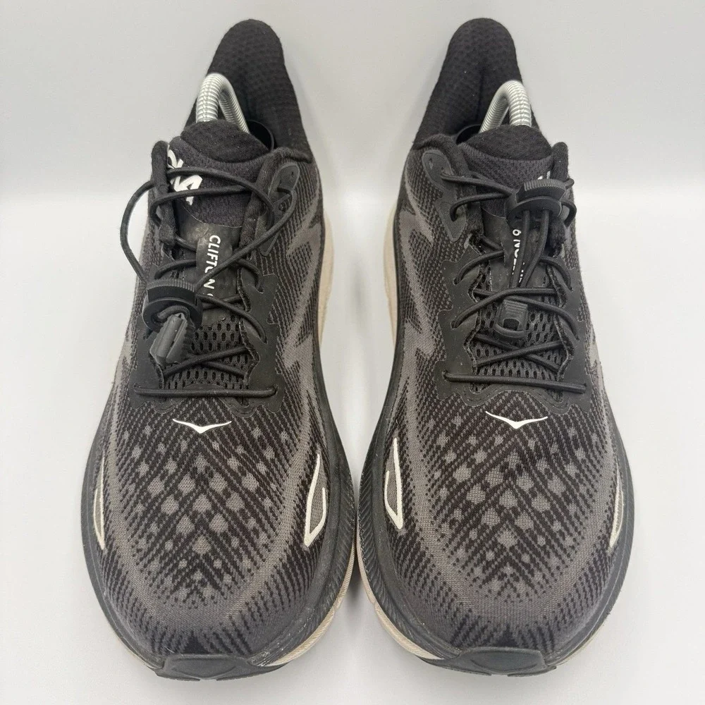 Hoka One One Clifton‎ 9 Men's Size 10D Black White Running Walking Shoes Sneaker